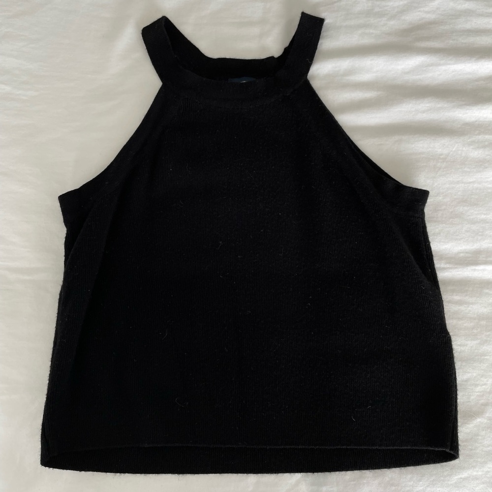 Brandy Melville Black High-Neck Crop Top